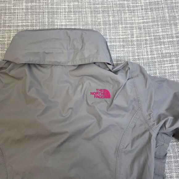 The North Face HyVent Windbreaker/Rain Jacket Woman's M Hooded Shell Gray/Pink - Picture 5 of 12